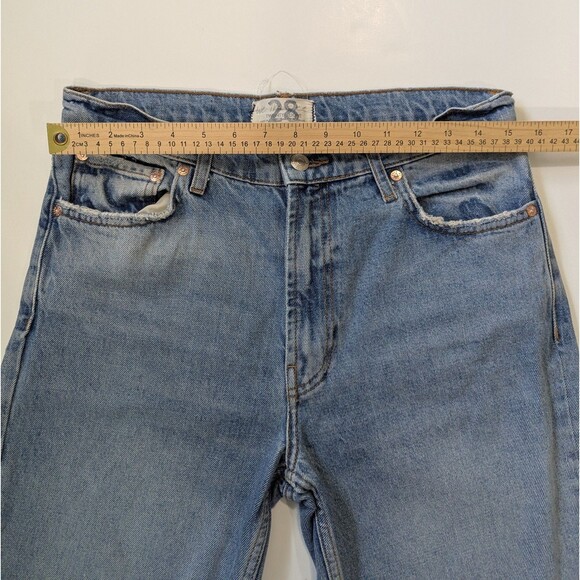 Free People We The Free Vixen Cigarette Jeans Distressed Raw Hem Size 28 - Picture 9 of 14